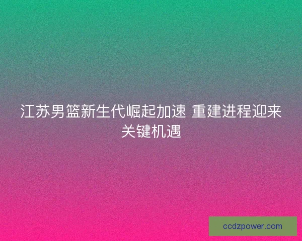 江苏男篮新生代崛起加速 重建进程迎来关键机遇